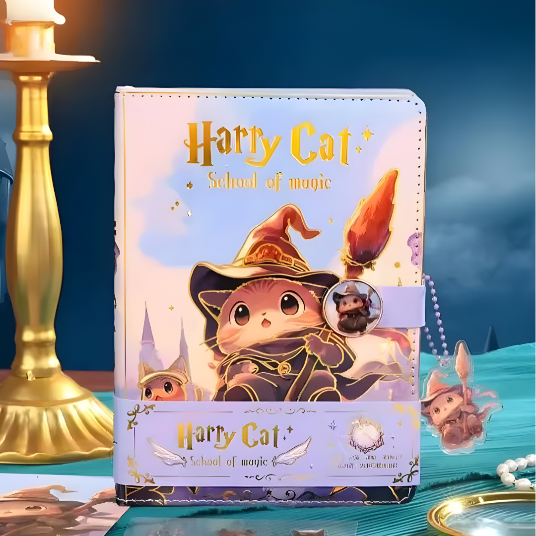 Libreta Harry Cat. Imantada Llavero Stickers Pink