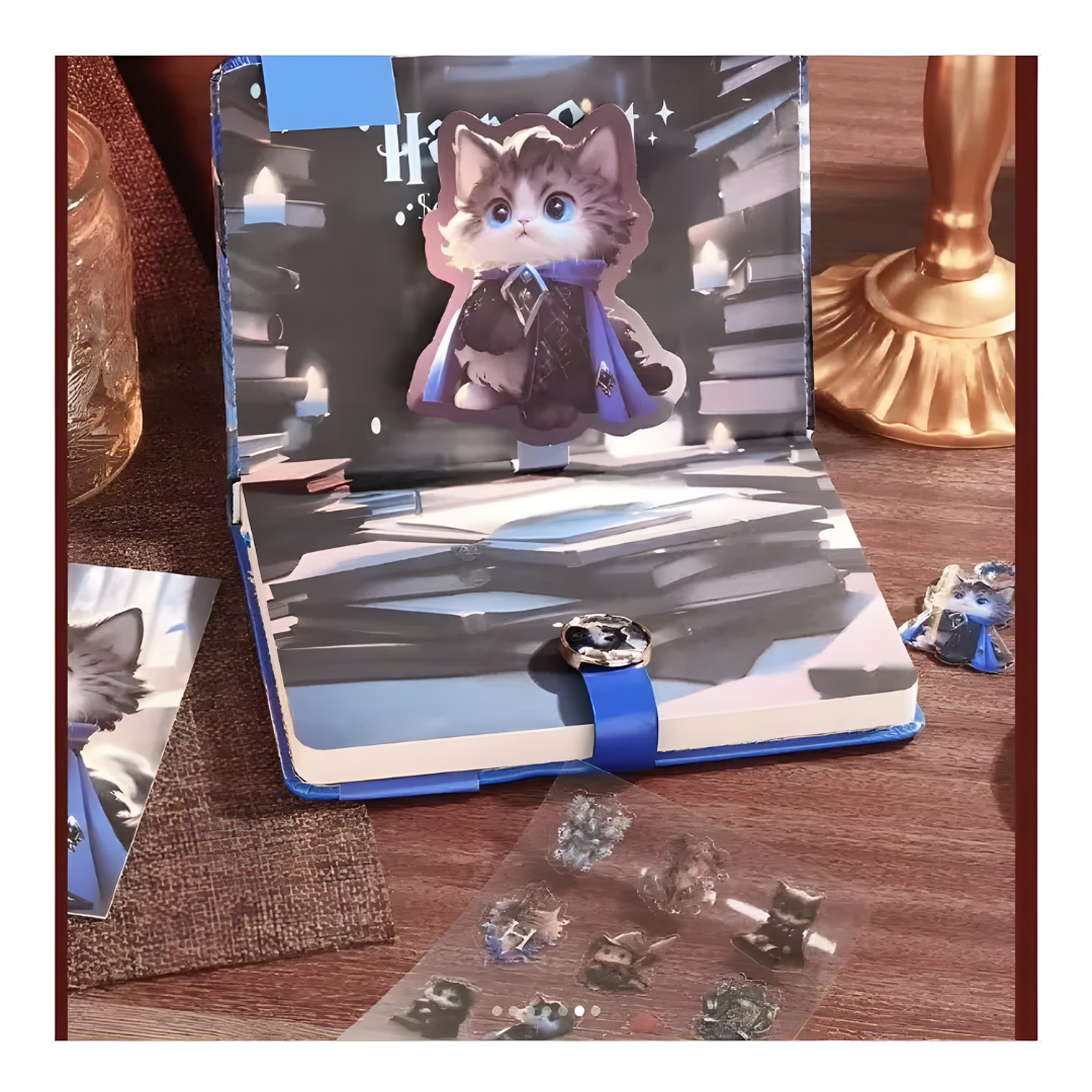 Libreta Harry Cat. Imantada Llavero Stickers Blue