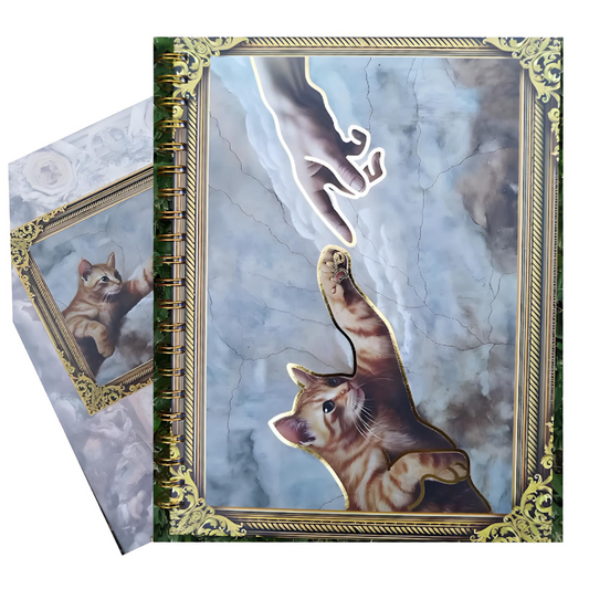 Cuaderno Profesional Gatos en el Arte, La Creación. Escolar Moda Raya
