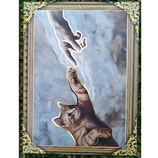 Cuaderno Profesional Gatos en el Arte, La Creación. Escolar Moda Raya