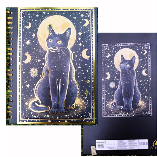 Cuaderno Profesional Gatos en el Arte, Salem. Escolar Moda Raya