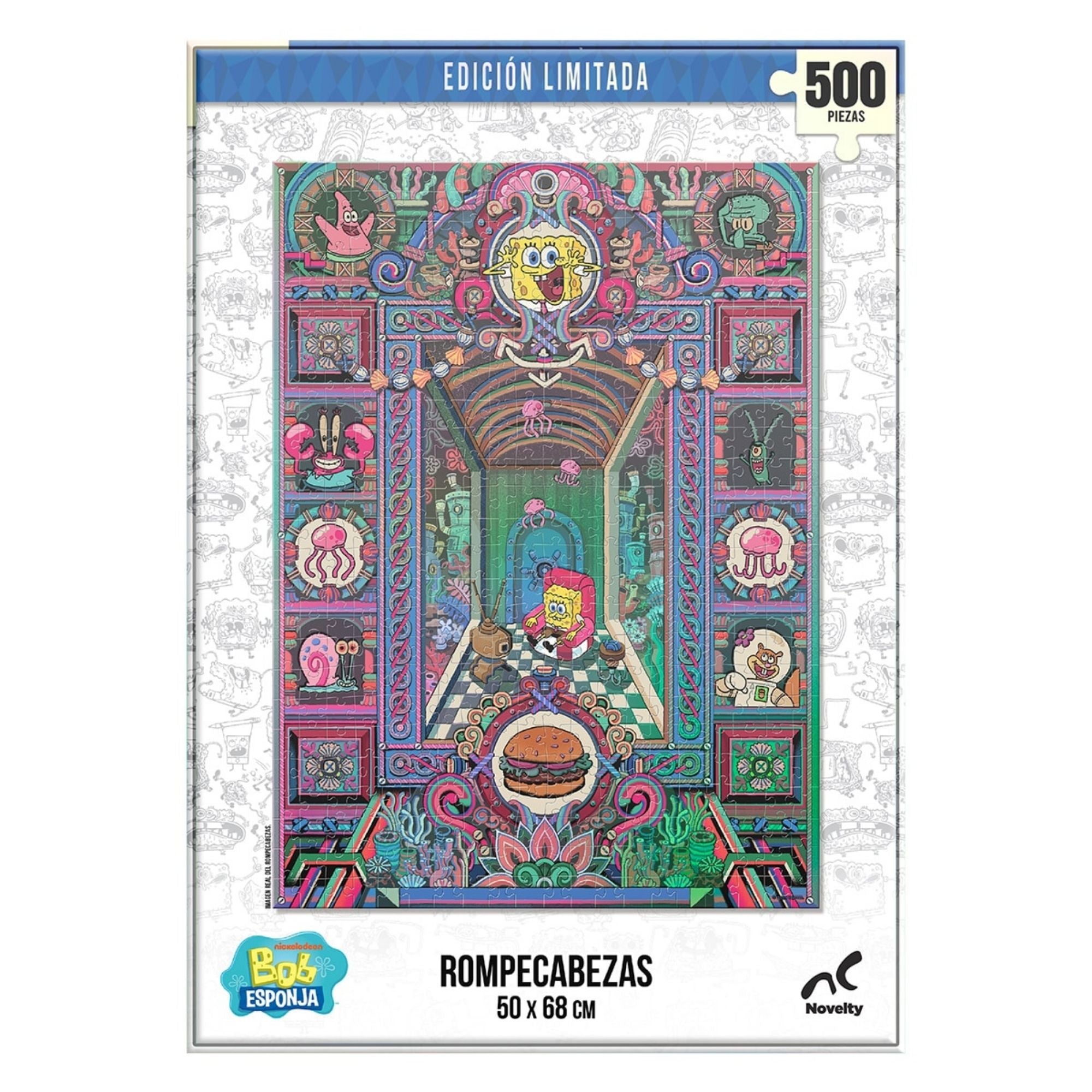 ROMPECABEZAS BOB ESPONJA 500 PIEZAS HOLOGRÁFICO — NOVELTY