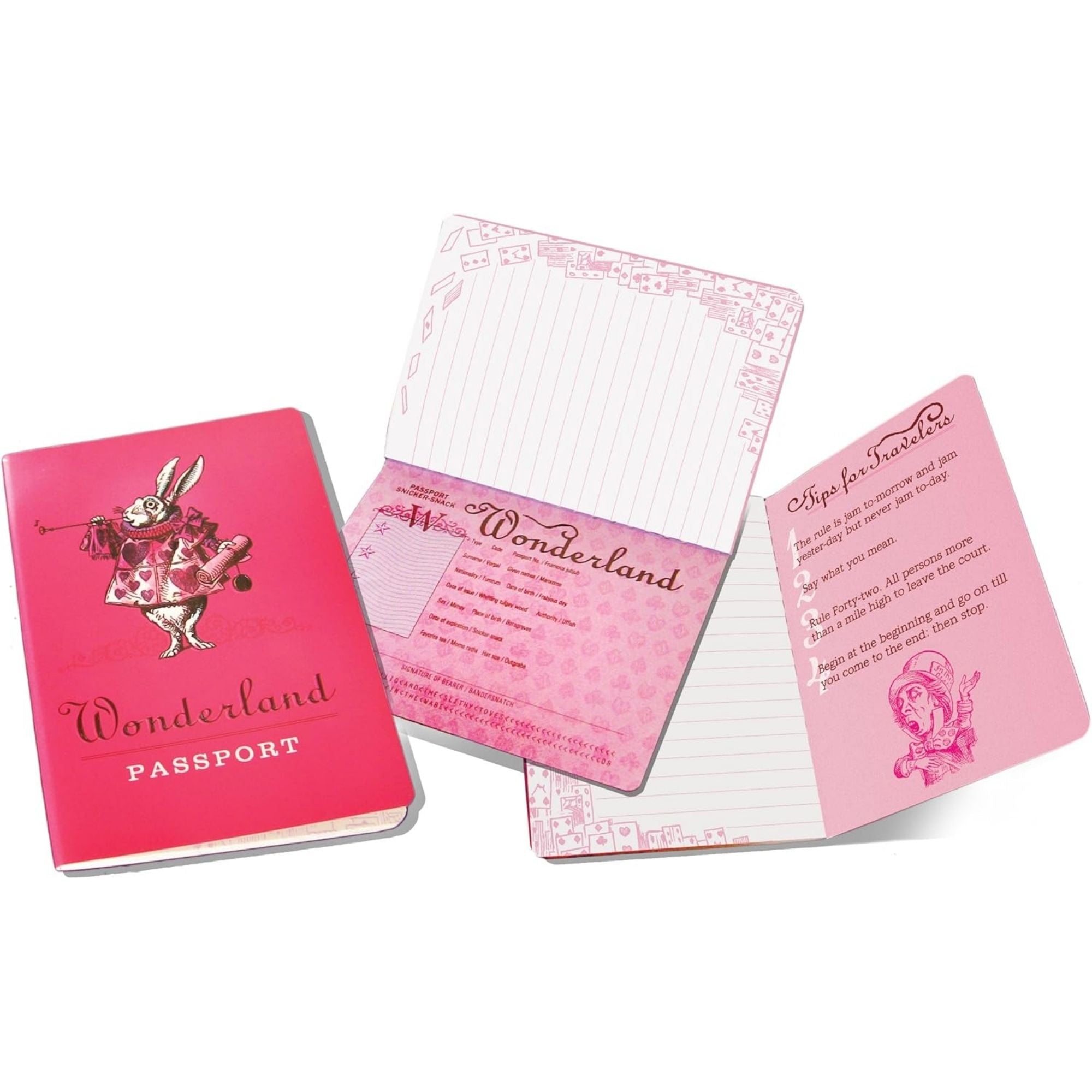 Minicuaderno Pasaporte al Pais de las Maravillas