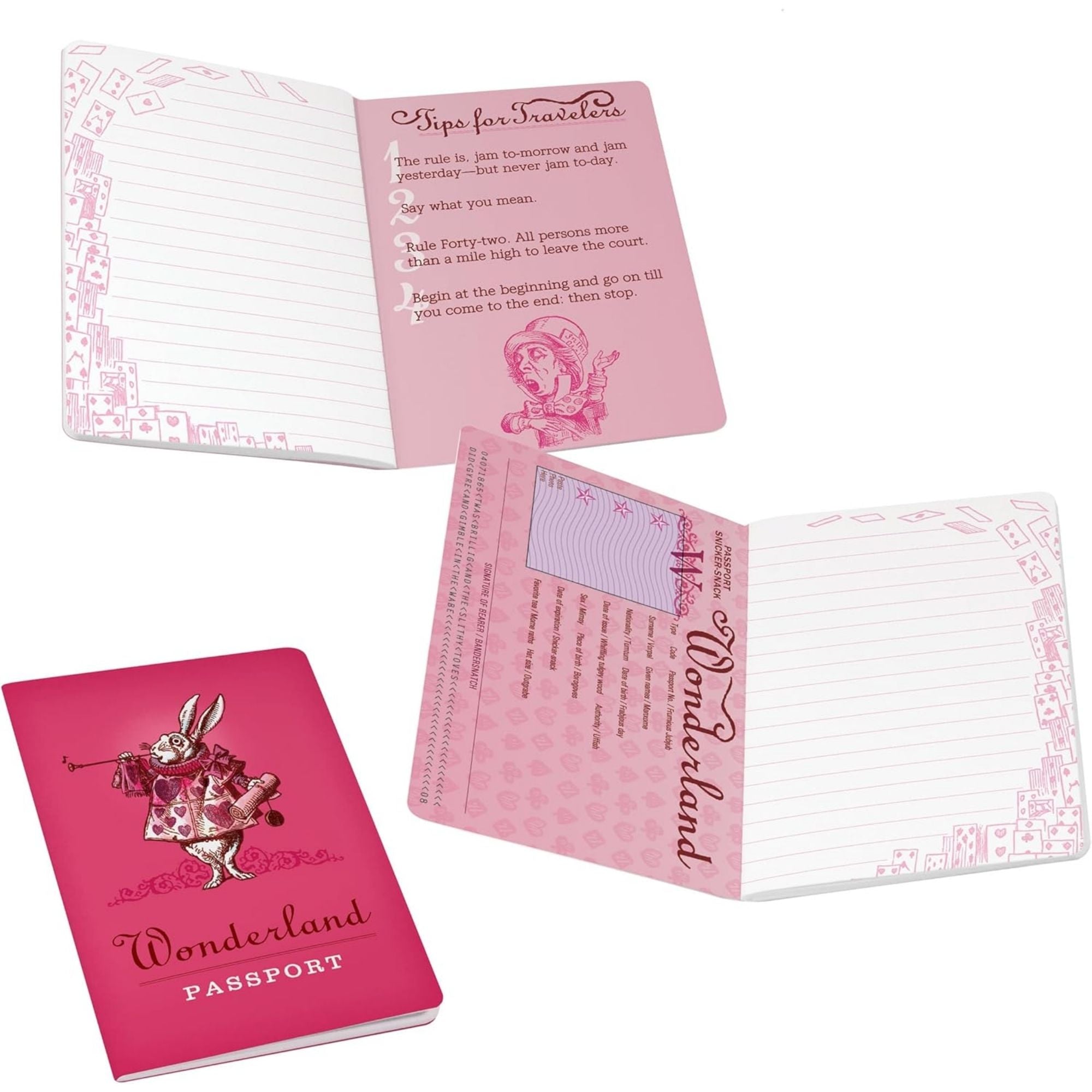 Minicuaderno Pasaporte al Pais de las Maravillas