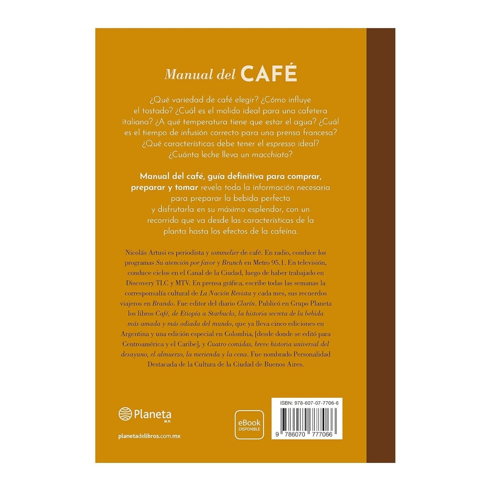 MANUAL DEL CAFÉ — NICOLÁS ARTUSI (TAPA DURA)
