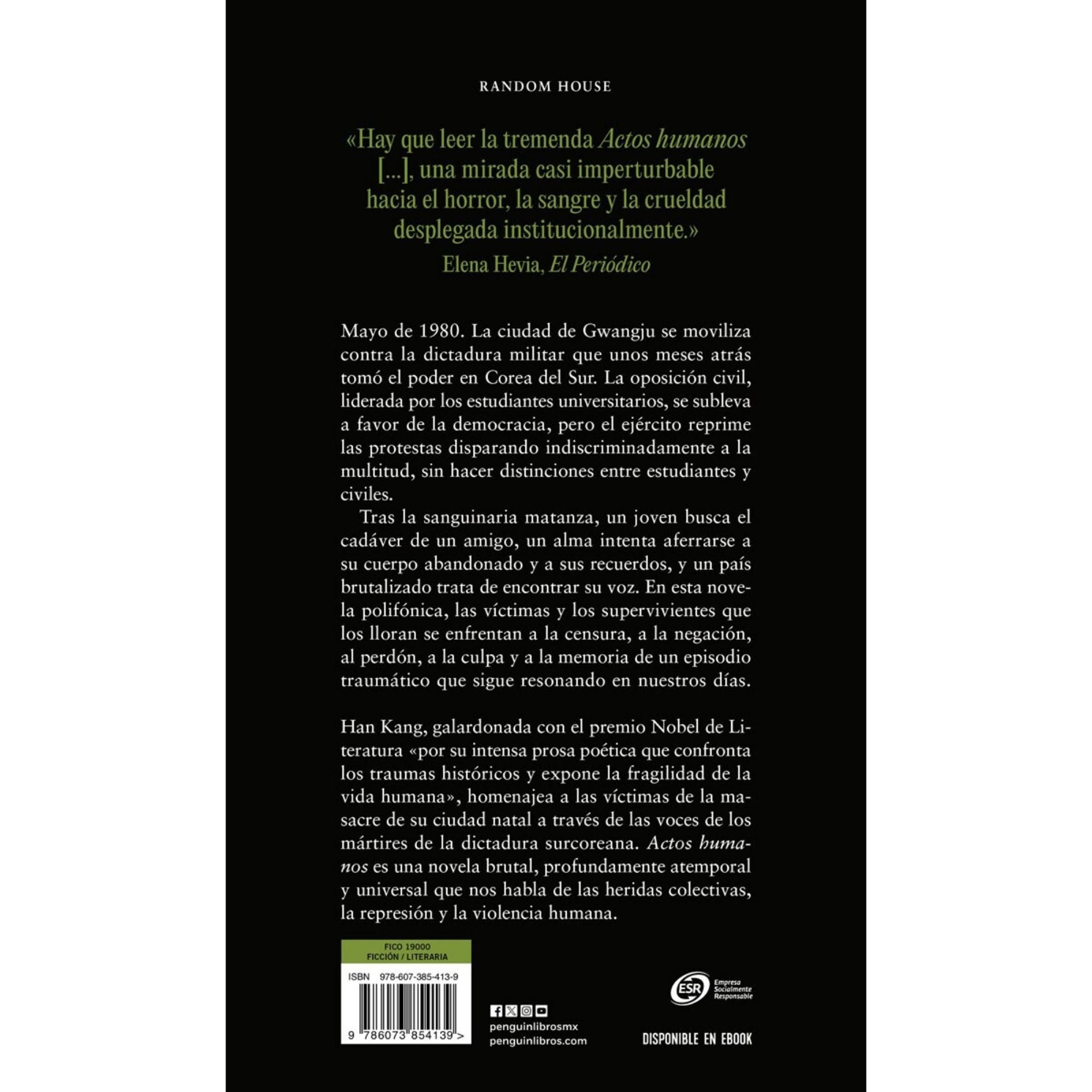 ACTOS HUMANOS — HAN KANG | NOBEL 2024