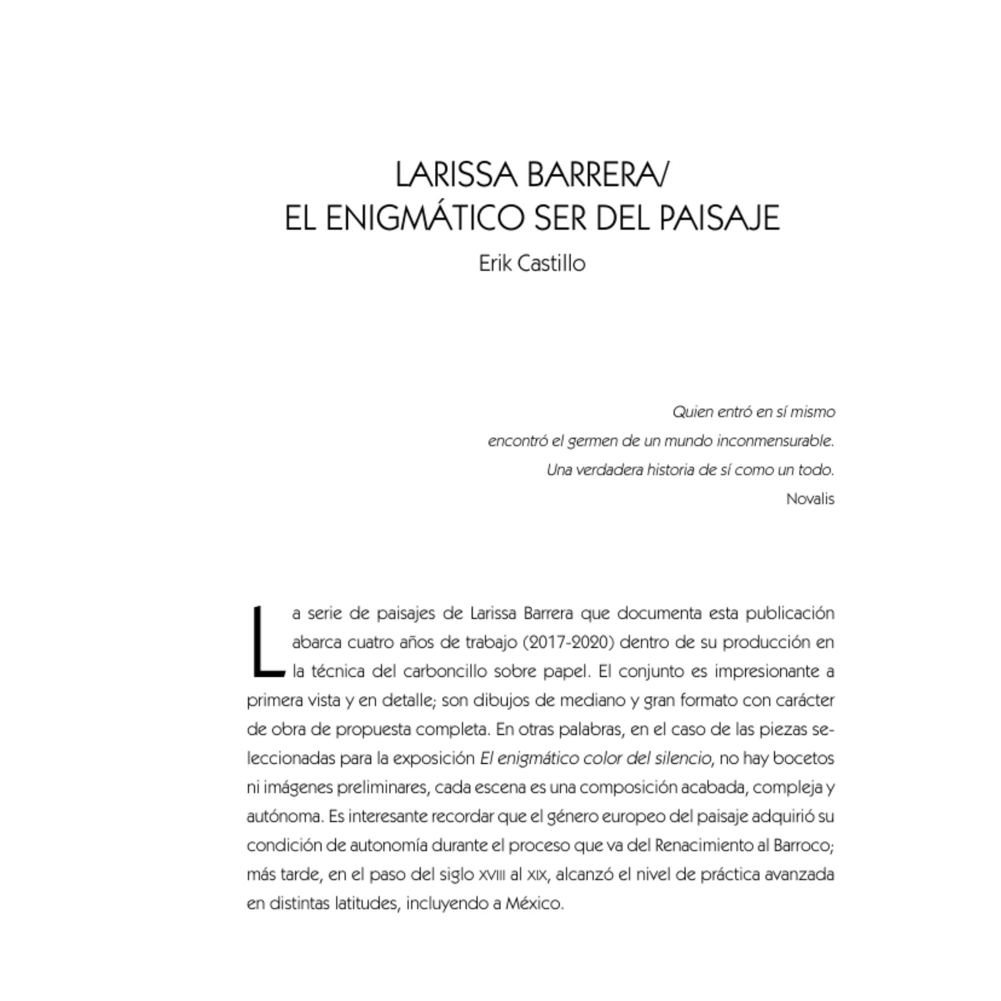 EL ENIGMÁTICO COLOR DEL SILENCIO — LARISSA BARRERA