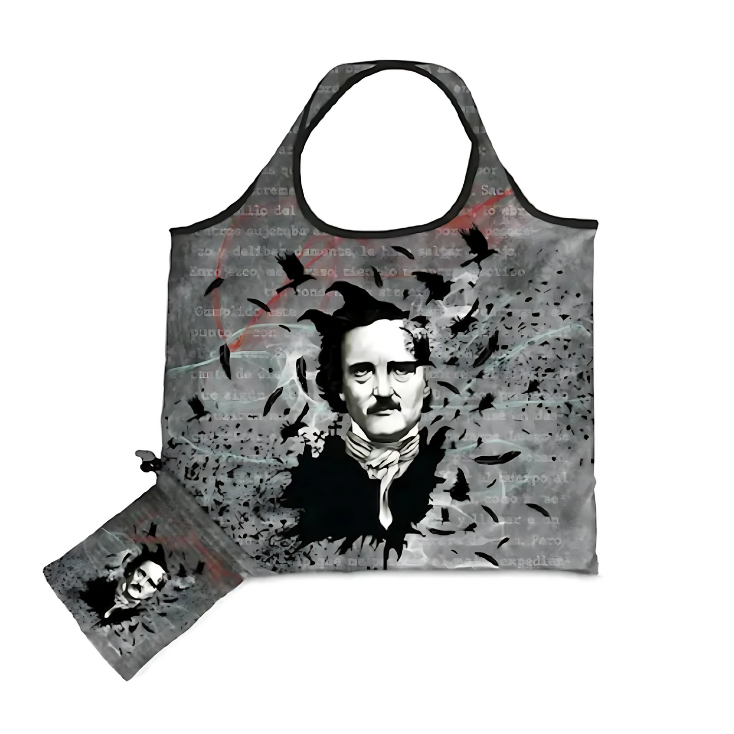 EDGAR ALLAN POE, EL CUERVO. Bolsa Plegable de Tela