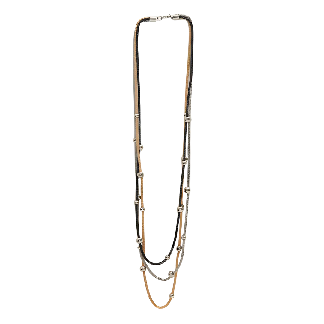 Collar Triple Korat con Cadenas Bicolor
