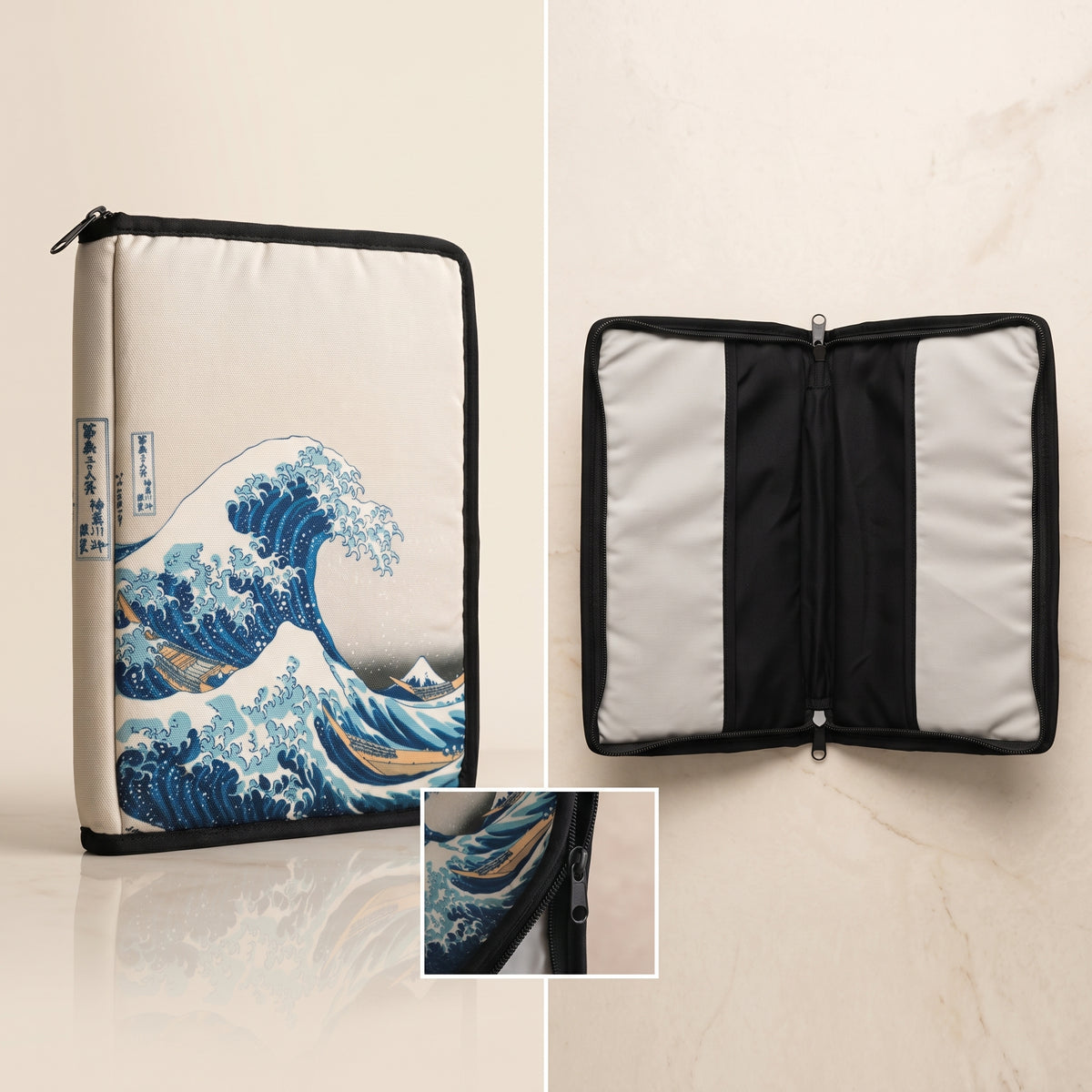 FUNDA PORTALIBROS LA GRAN OLA DE KANAGAWA