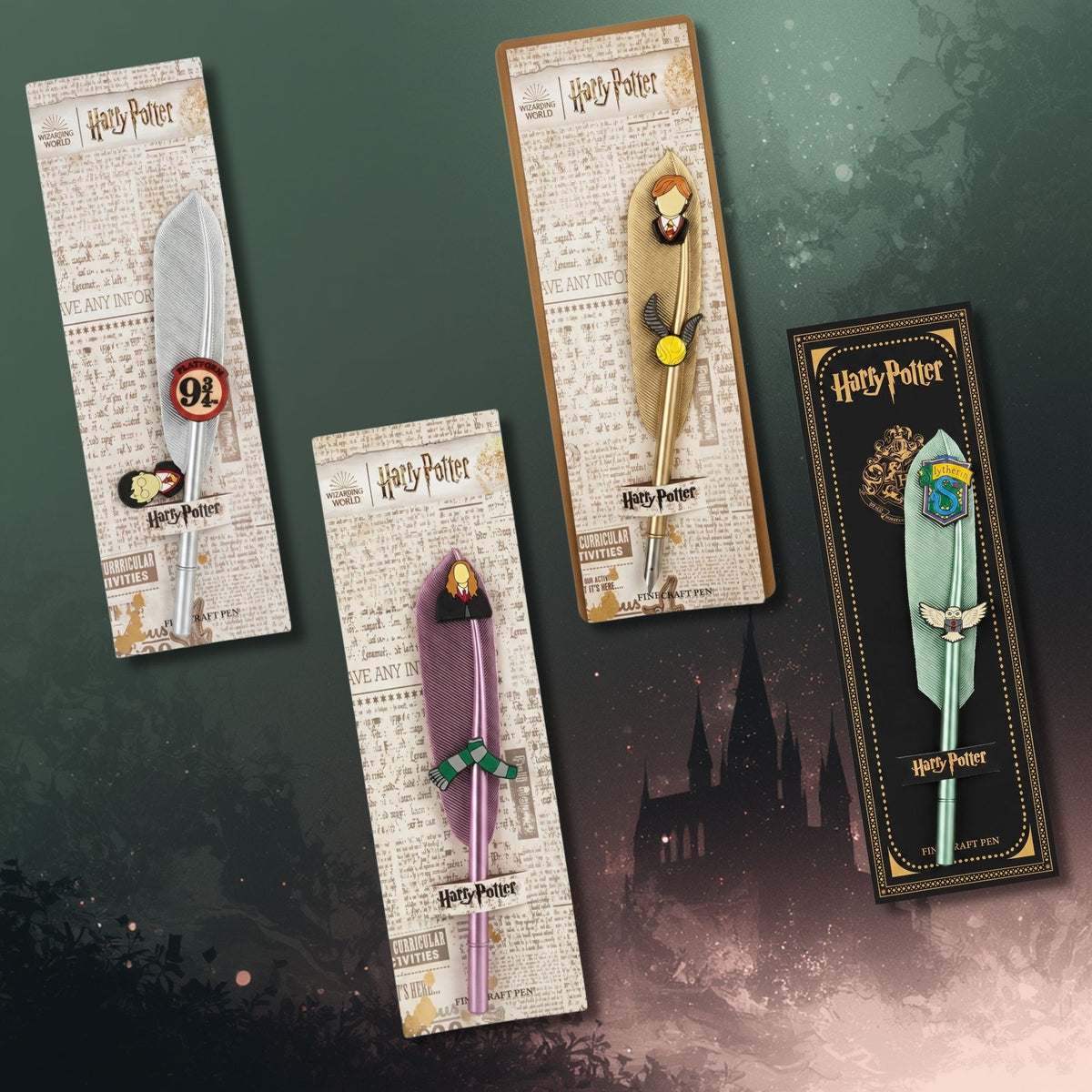 Set de 4 Plumas Estilo Ave Harry Potter — Hogwarts