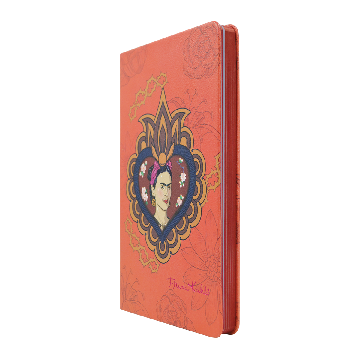 Libreta Premium FRIDA KAHLO CORAL. Tamaño 13x21cm con 192 páginas