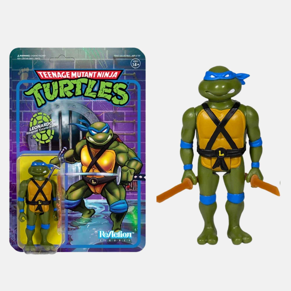 Super7 ReAction TMNT Leonardo — Figura de Acción