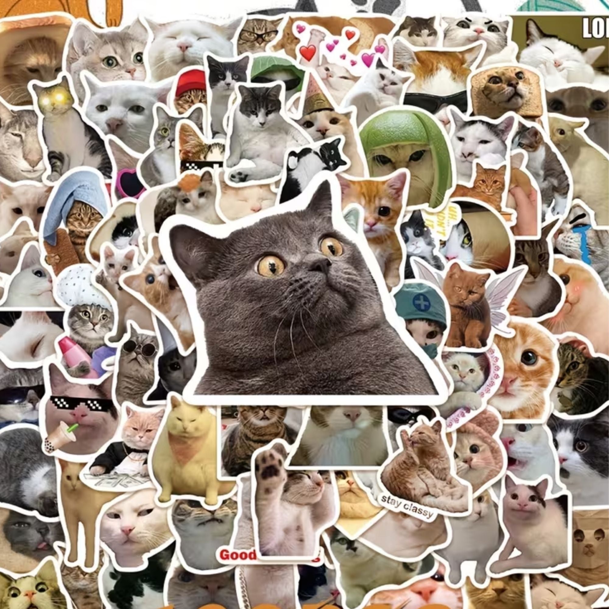100 STICKERS DE GATOS MEMES — THE BLUE CAT
