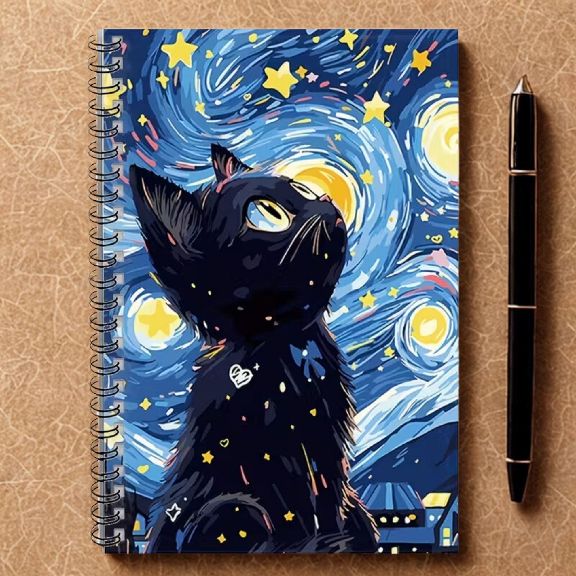 LIBRETA PREMIUM ESPIRAL GATITO KAWAII + SCRAPBOOK — THE BLUE CAT