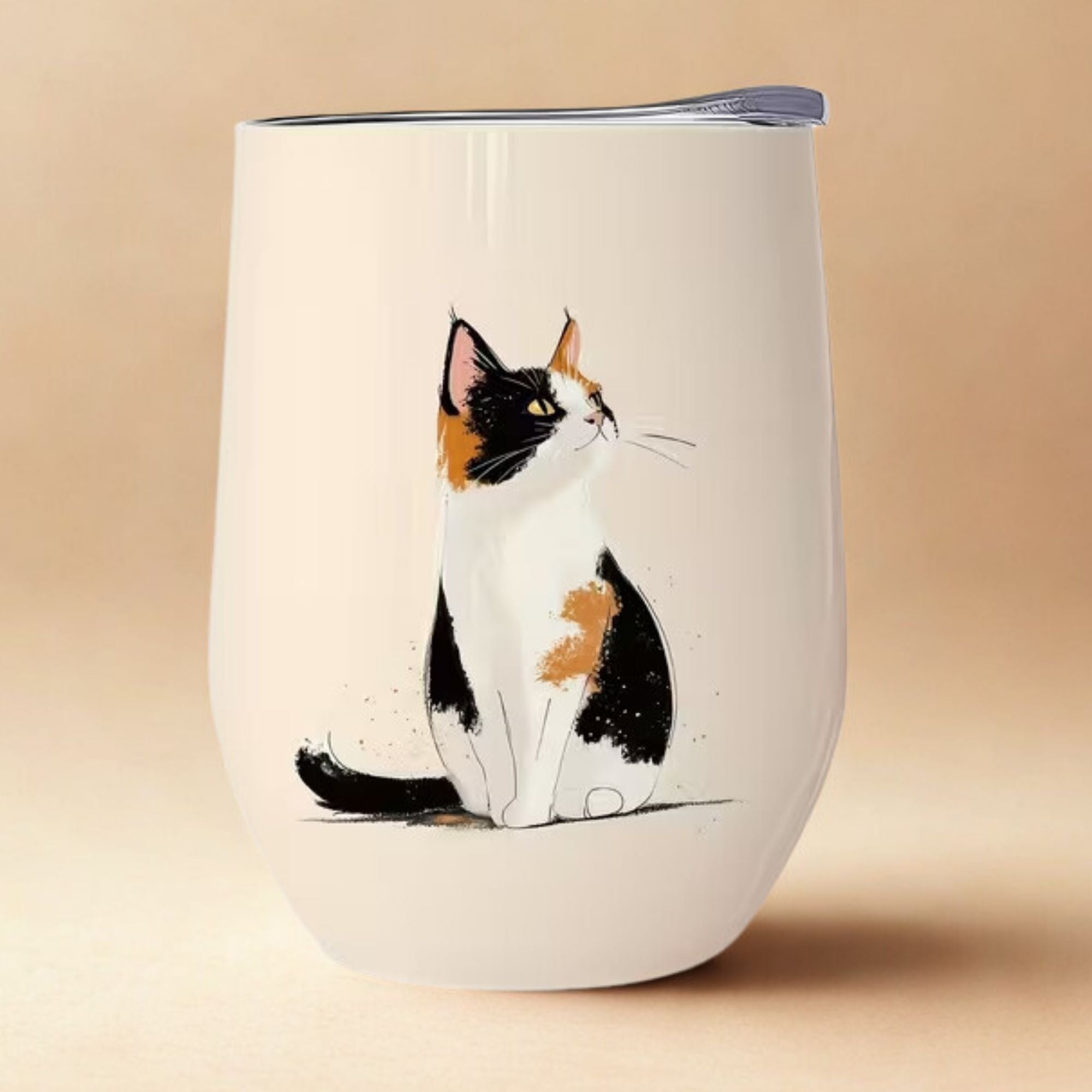 TAZA TÉRMICA GATITO BEIGE — THE BLUE CAT