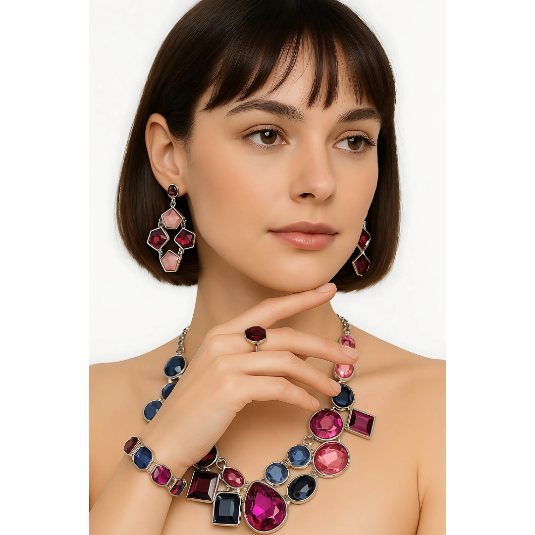 Angor - Aretes Dúo de Rubíes