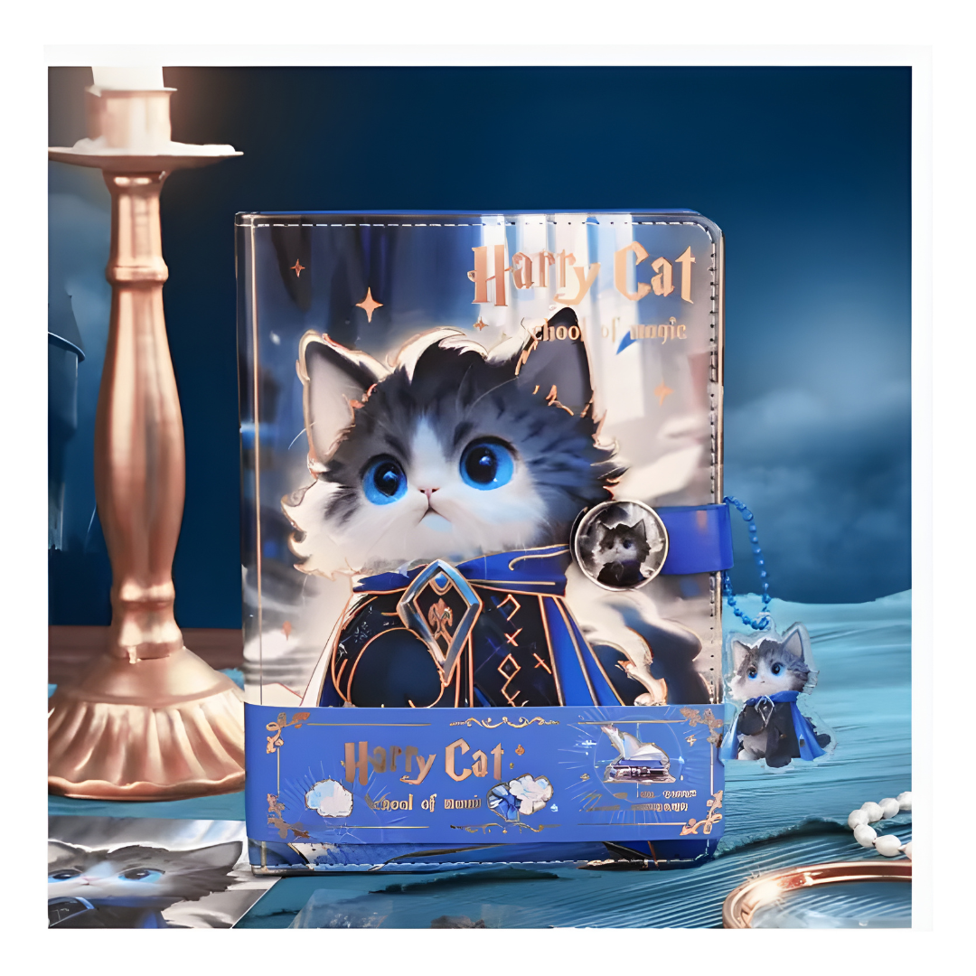 Libreta Harry Cat. Imantada Llavero Stickers Blue