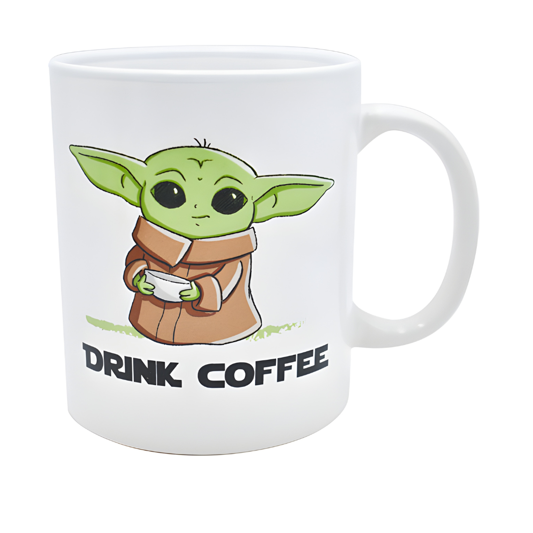 Taza Baby Yoda. Multicolor con empaque