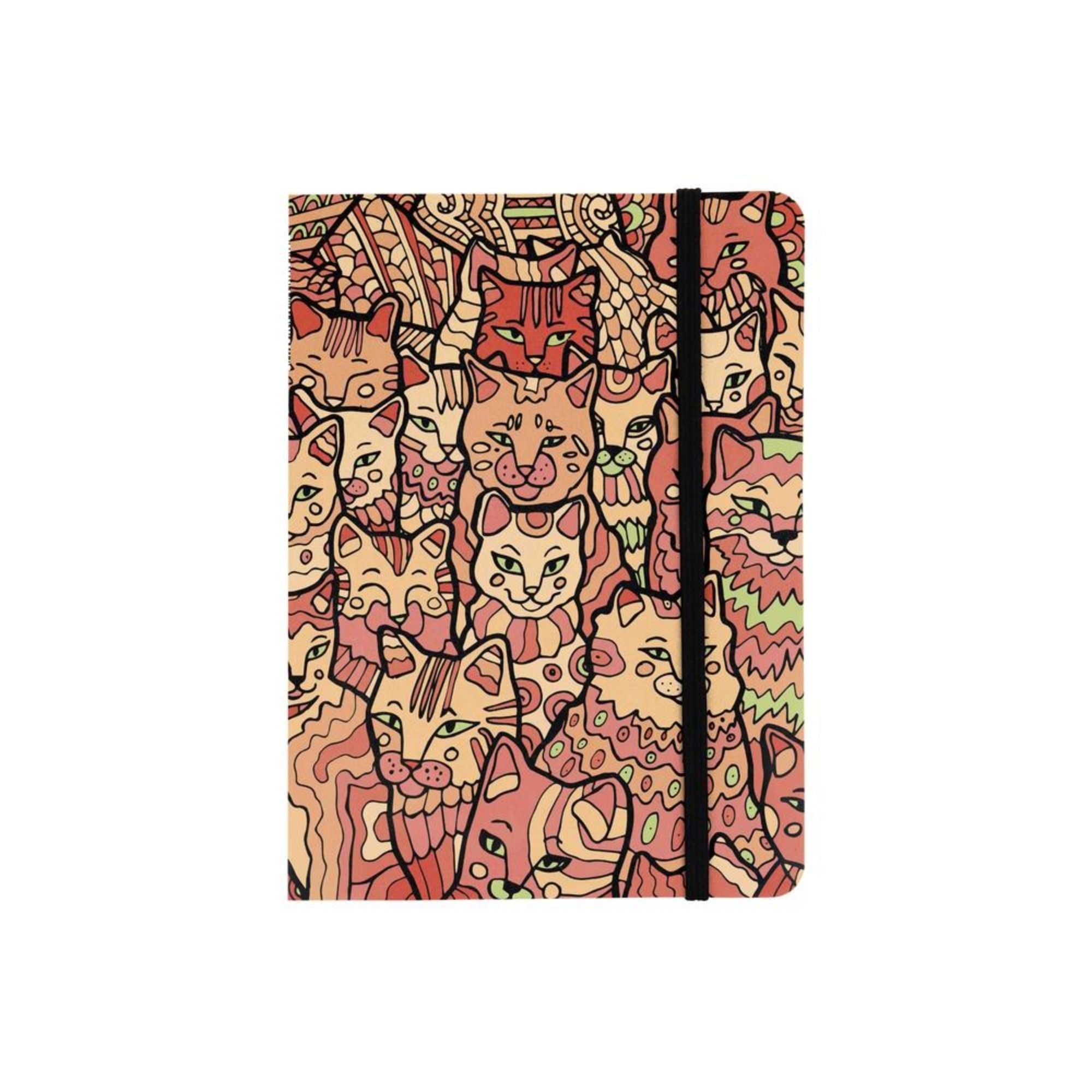 Libreta Mosaico de Gatos: Elegancia Felina