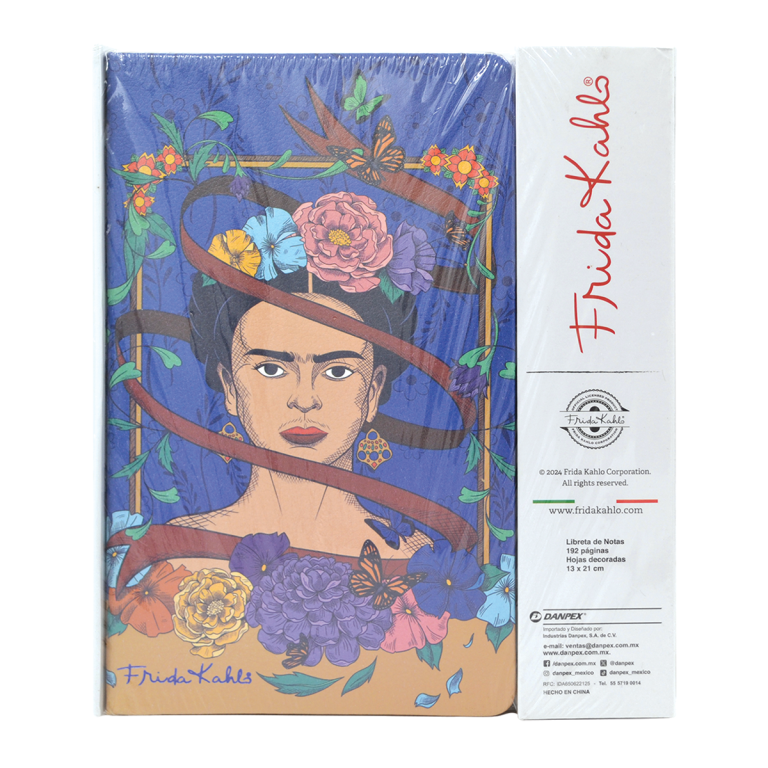 Libreta Premium FRIDA KAHLO AZUL. Tamaño 13x21cm con 192 páginas