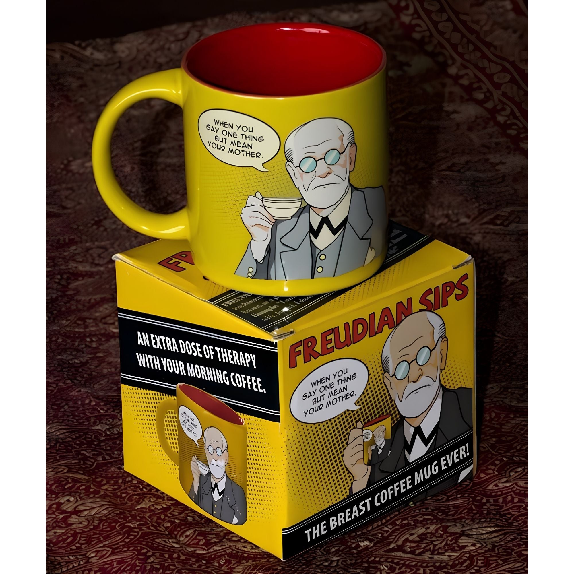 Taza Freudian Sips — Sigmund Freud en caja de regalo