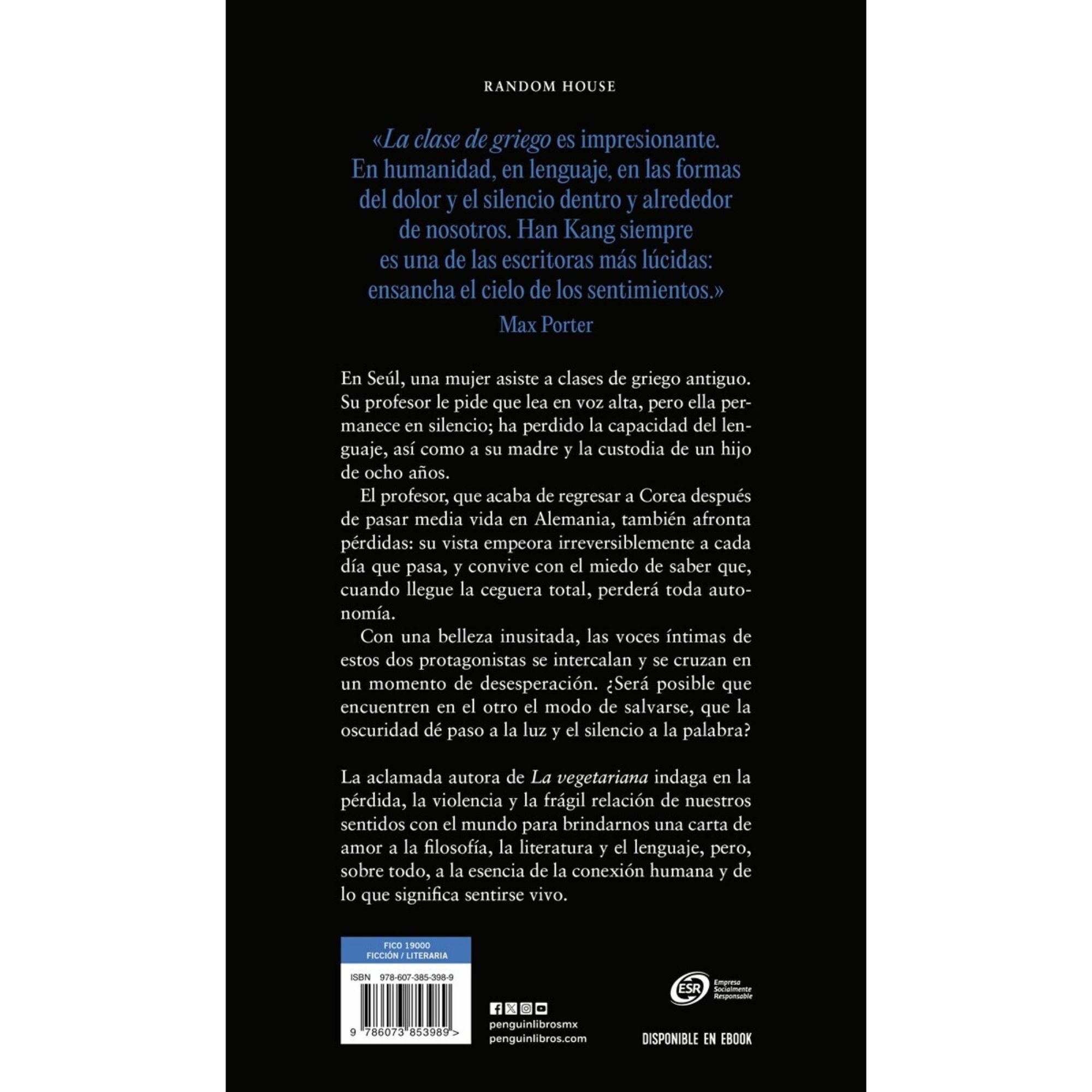 LA CLASE DE GRIEGO — HAN KANG | PREMIO NOBEL 2024