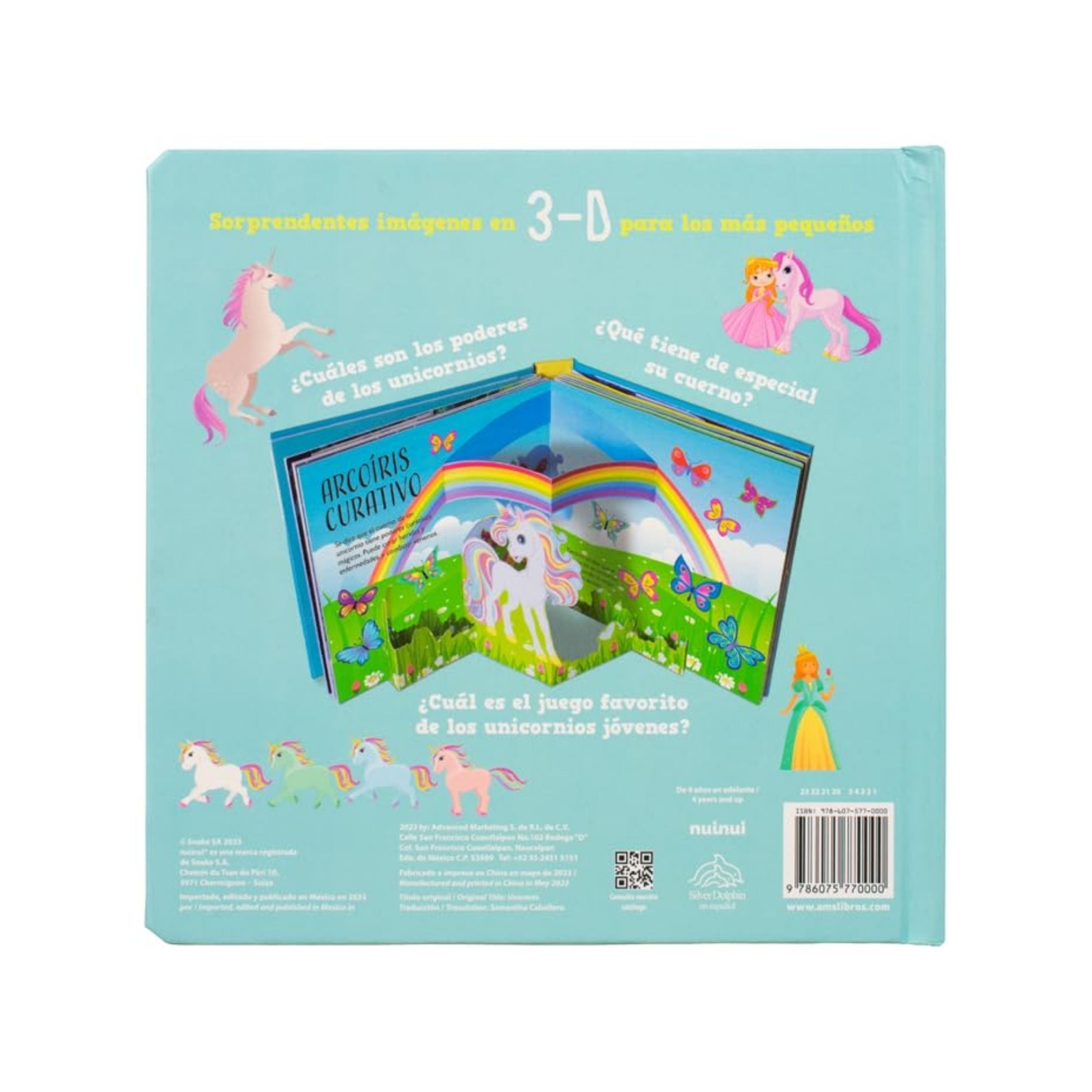 Libro Infantil Pop Up. 8 Imágenes en 3D: Unicornios