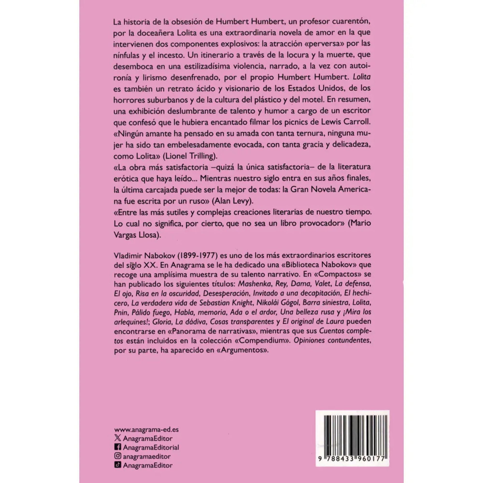 LOLITA — VLADIMIR NABOKOV | ANAGRAMA