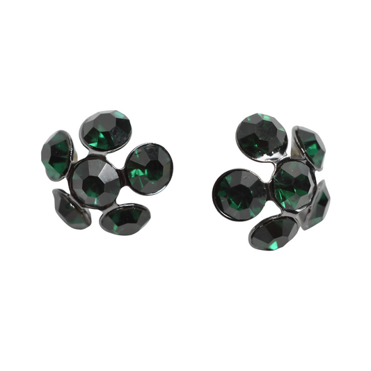 Cristales verde esmeralda en diseño floral. Colección Bali
