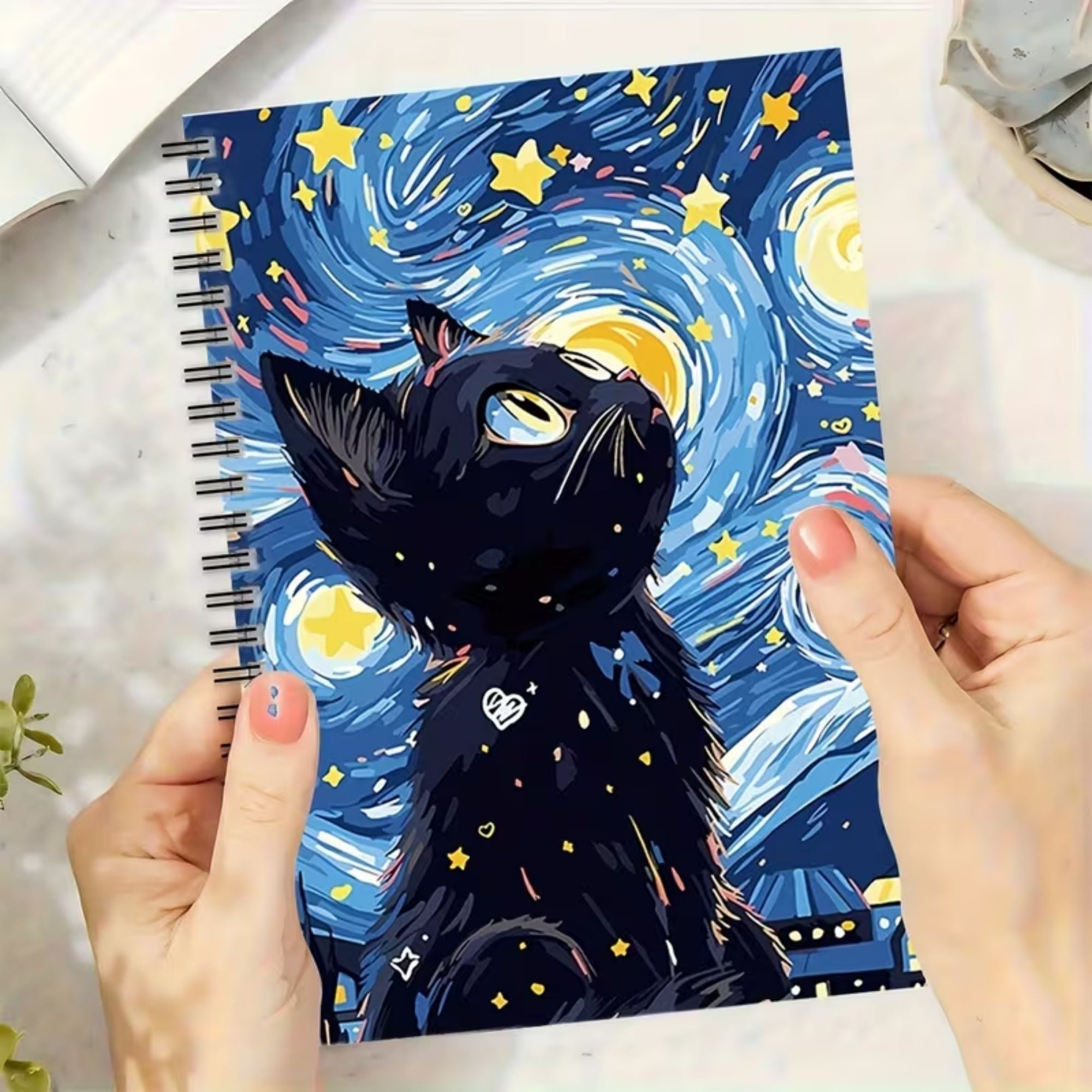 LIBRETA PREMIUM ESPIRAL GATITO KAWAII + SCRAPBOOK — THE BLUE CAT