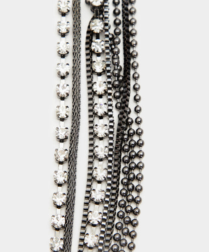 Collar Multicadenas con Cristales Siam