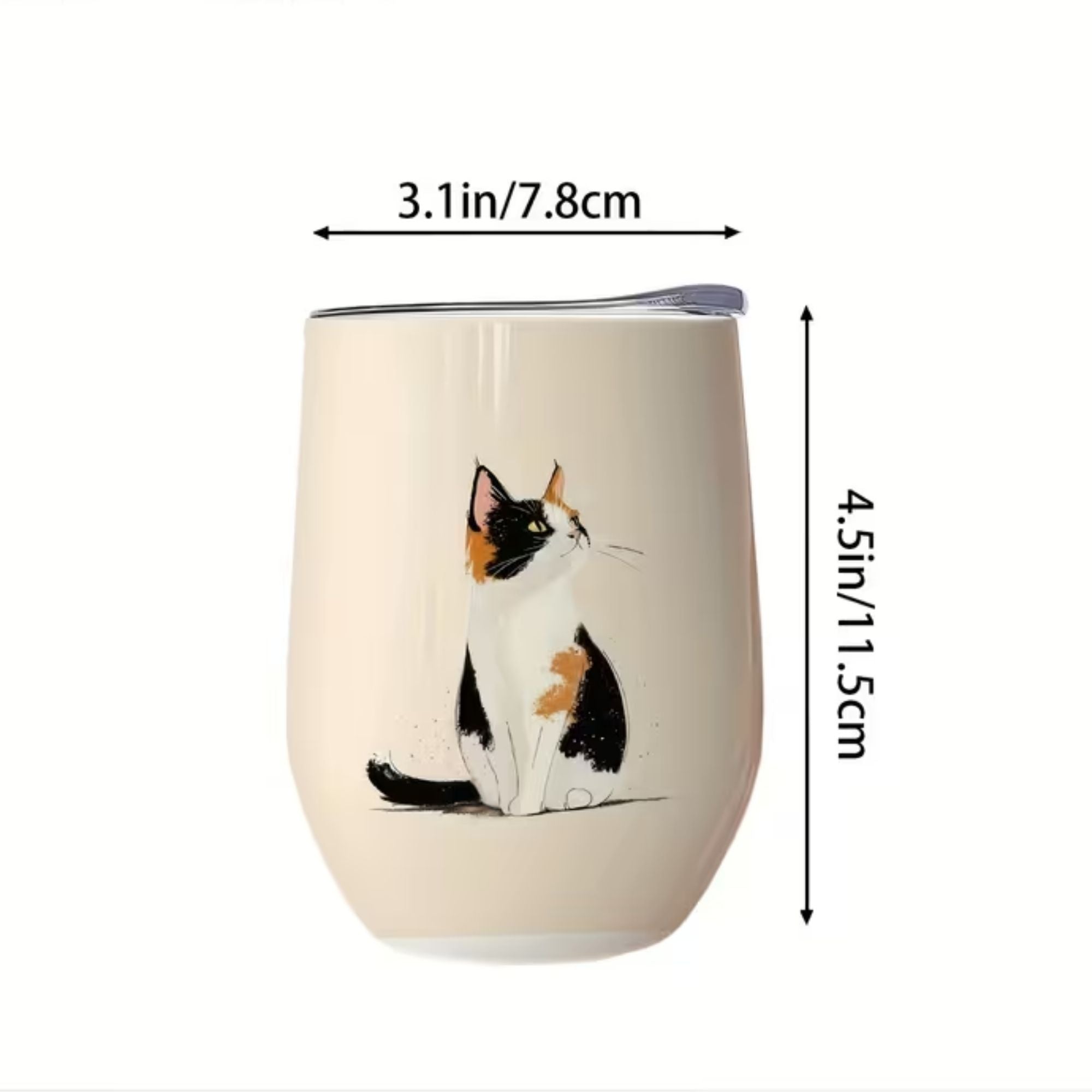 TAZA TÉRMICA GATITO BEIGE — THE BLUE CAT