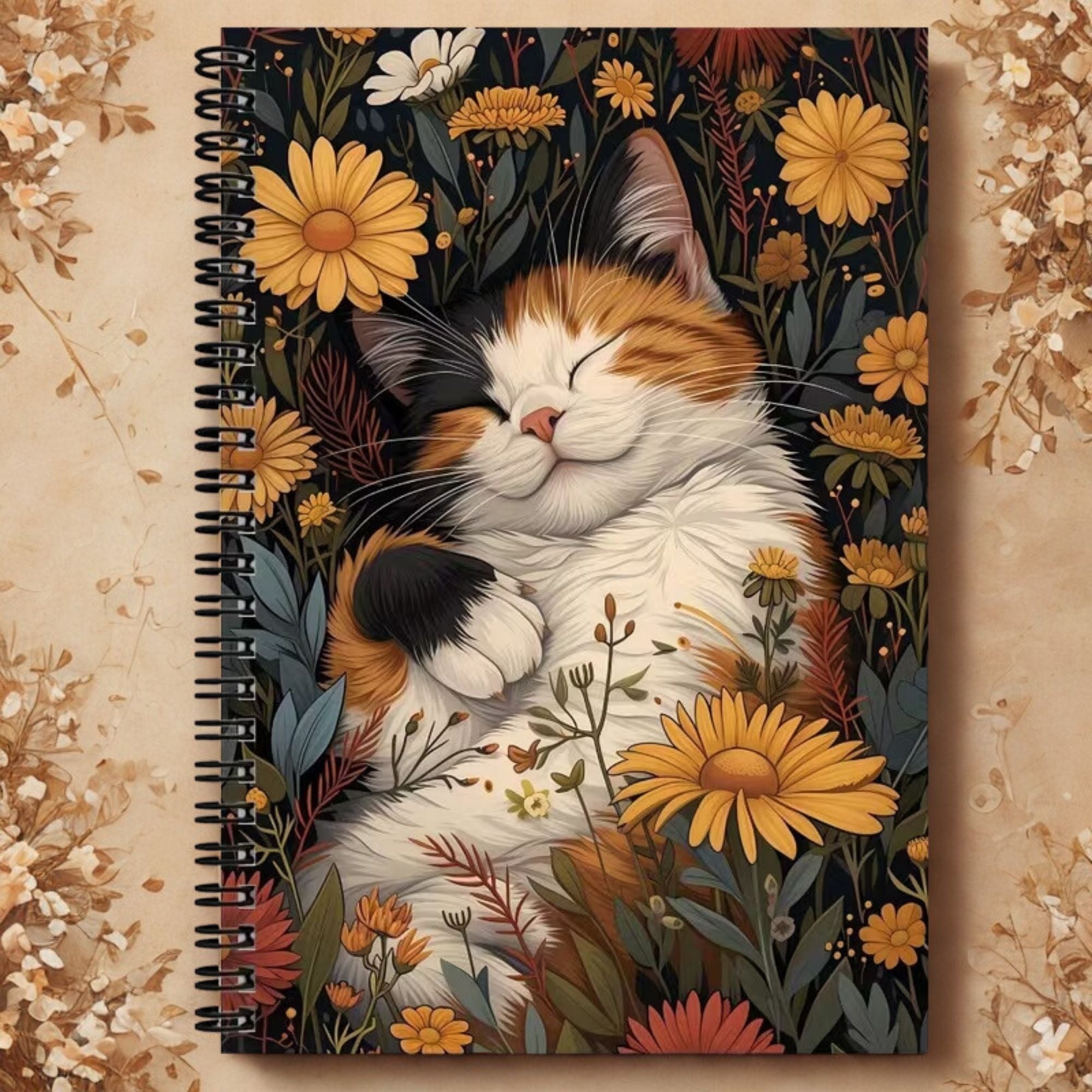 LIBRETA PREMIUM ESPIRAL GATO TRICOLOR A5 — THE BLUE CAT
