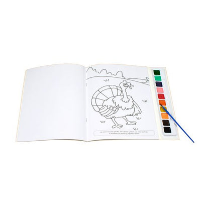 Libro infantil para colorear con acuarelas: Animales de la Granja